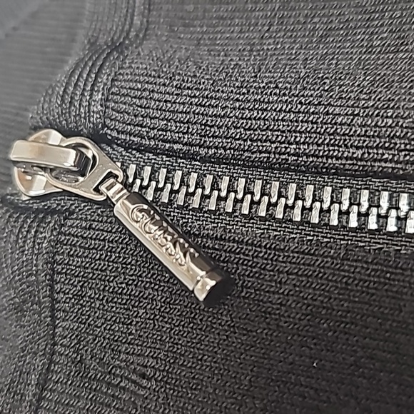 Guess Dress medium BodyCon Black  Lattice Stitching on side panels club wear - Picture 7 of 11